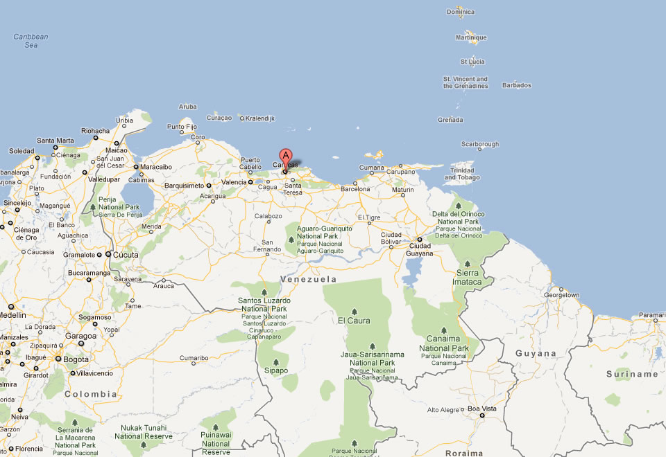 map of caracas venezuela